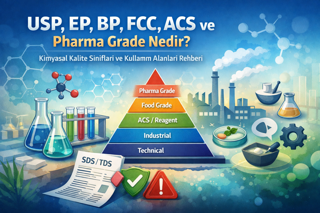 USP, EP, BP, FCC, ACS ve Pharma Grade -  Kimyasal Kalite Sınıfları ve Kullanım Alanları Rehberi