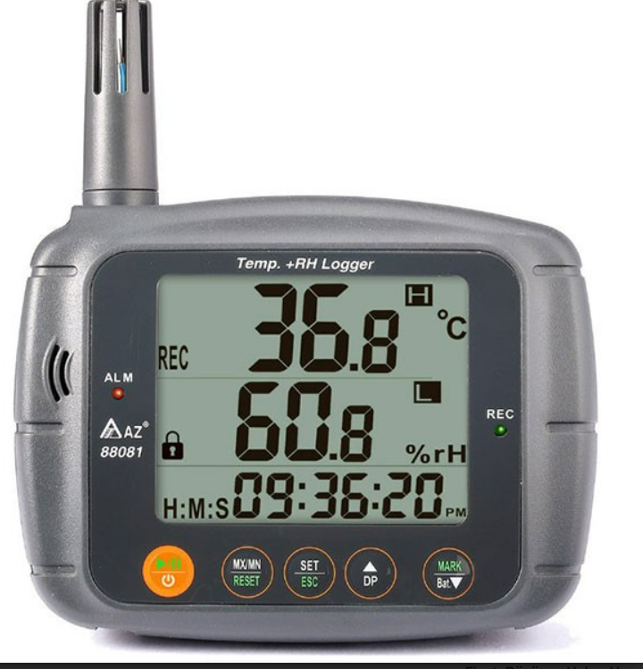 AZ 88081 Profesyonel Sıcaklık ve Nem Ölçer | Kayıt Özellikli