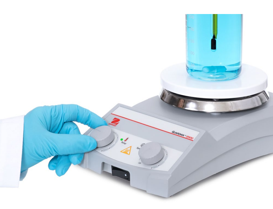 OHAUS Usa e-G21HS07C / Isıtıcılı Manyetik Karıştırıcı, 60-1600 rpm, 80-500°C, 15l,  18x18cm, Seramik, Analog