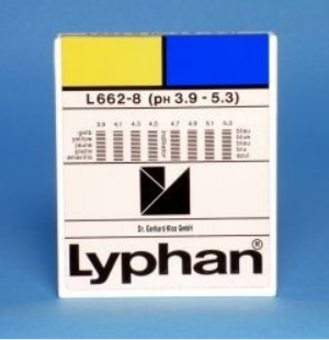 ph Kağıdı  - L662-8 Lyphan strips 3,9 to 5,3    ( pH-value /                                                                                                    pH measuring range 3,9 4,1 4,3 4,5 4,7 4,9 5,1 5,3)