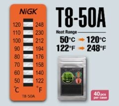 TERMOPAPER ( SICAKLIK ÖLÇÜM ETİKETİ) / NIGK T8-50A (50°-120°) PAKETİ 40'LUDUR