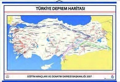 TÜRKİYE DEPREM BÖLGELERİ HARİTASI ( Kaplı ve Çıtal