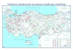 TÜRKİYE MADENLER VE SANAYİ DAĞILIŞI HARİTASI 80X13