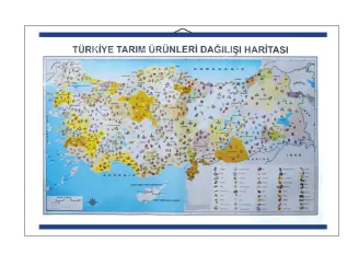 TÜRKİYE TARIM ÜRÜNLERİ DAĞILIŞ HARİTASI85X135 CM