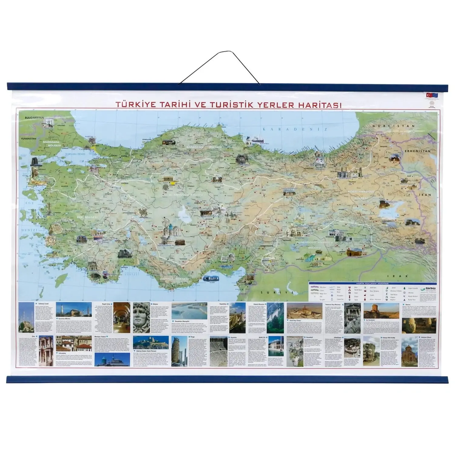 TÜRKİYE TARİHİ VE TURİSTLİK YERLERİ HARİTASI