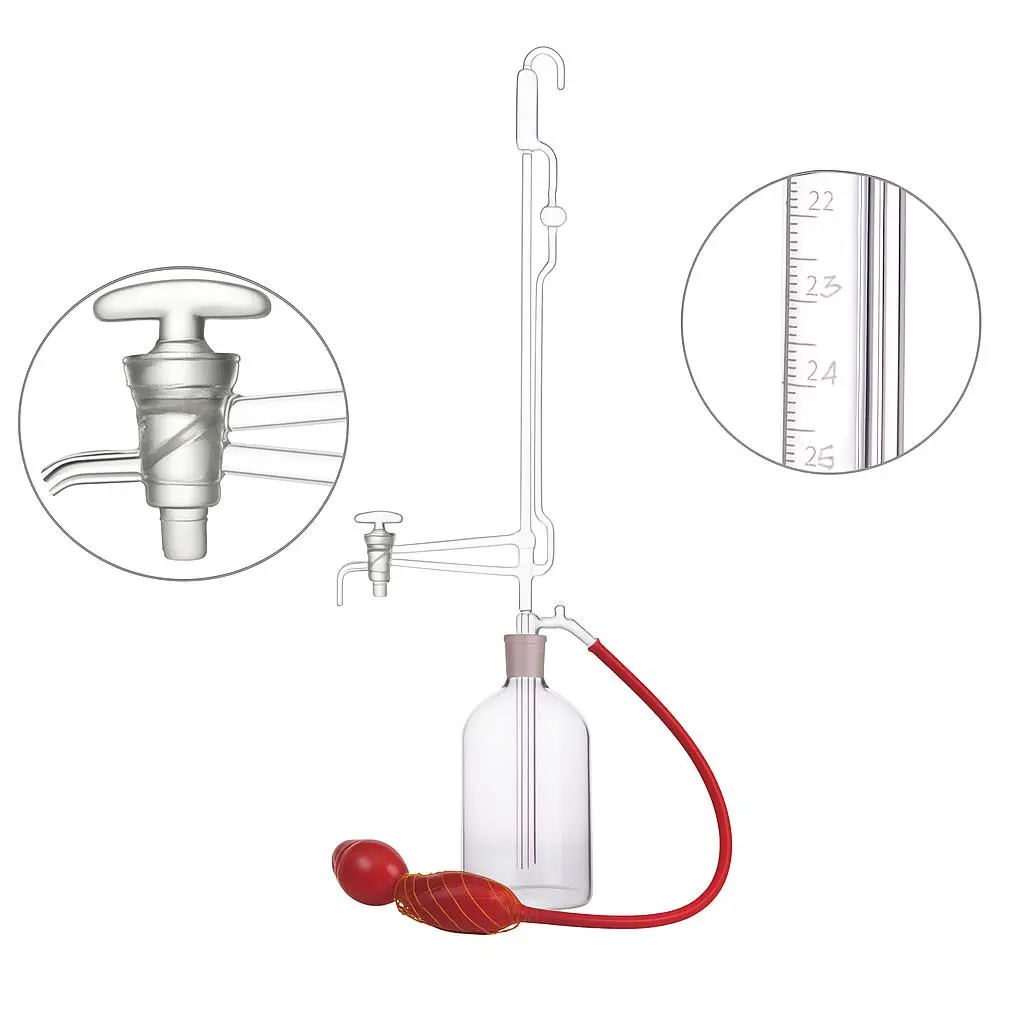 Otomatik Büret 10 ml Cam Musluklu
