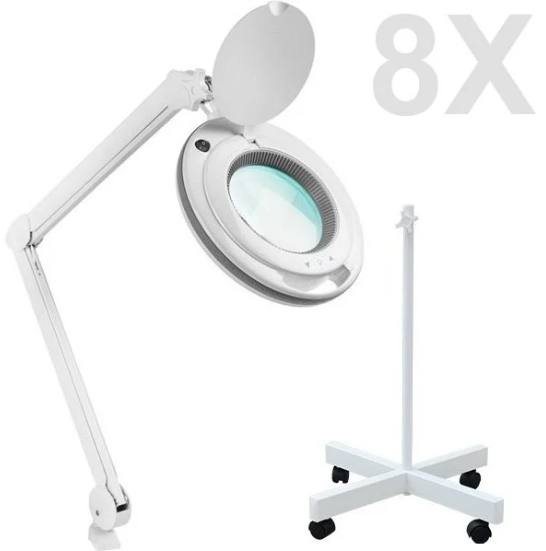 6017 Ayarlanabilir Işık Seviyeli Ayaklı ve Masaüstü Lup (8X)